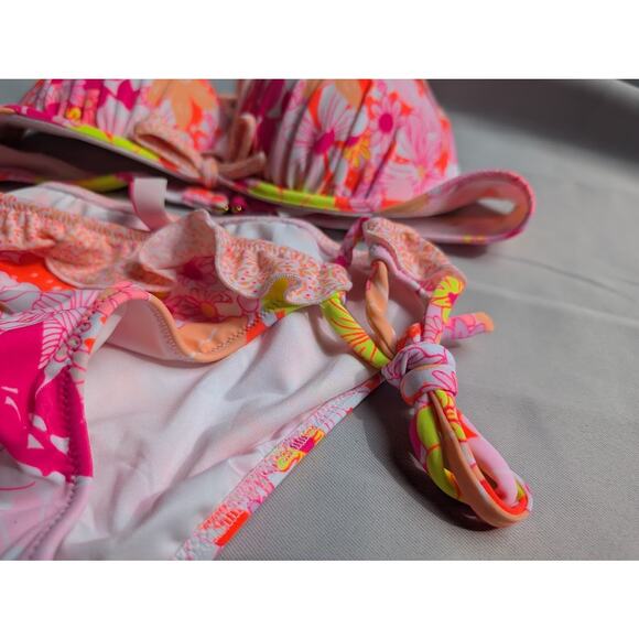 NWT Victoria’s Secret Bombshell Bikini 34A/XS Bright Floral Y2K Ruffle Set - Picture 6 of 8